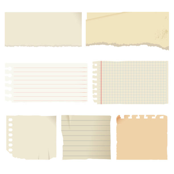 набор бумажных материалов в античном стиле - lined paper paper old notebook stock illustrations