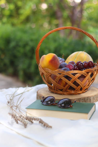 istock Fruit Basket, Book, Sunglasses and Lavender 1346377662