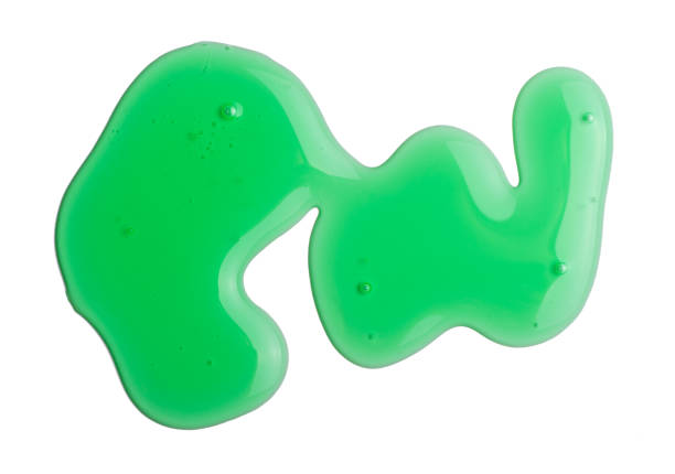 istock Green dishwashing liquid gel isolated on white background, top view 1346380654