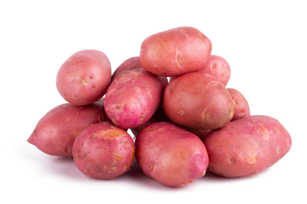 istock Perfect group of Raw Red Potatoes isolated on white background 1346380700