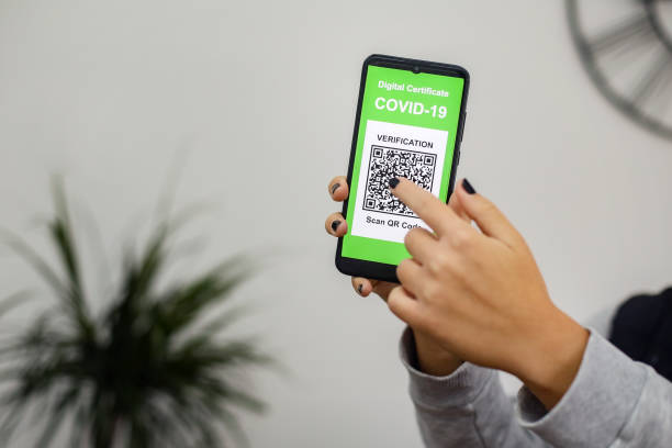 istock Showing a digital vaccine passport 1346381979
