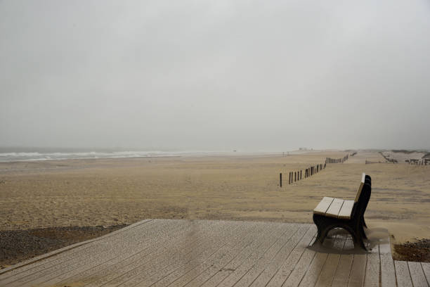 A rainy morning overlooking the Assateague Island National Seashore on an early winter day with the tourist largely gone for until spring