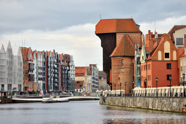 Old Town of Gdansk, Poland. View of the night city. solidarity labor union stock pictures, royalty-free photos & images