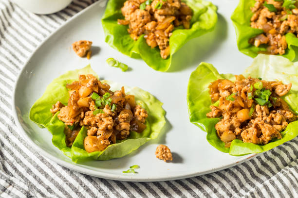 Homemade Ground Chicken Asian Lettuce Wraps