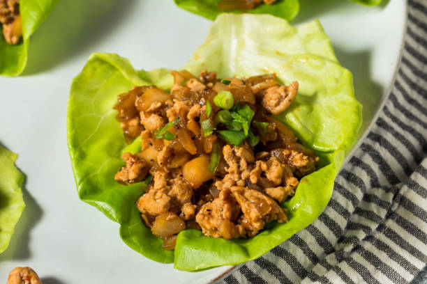 istock Homemade Ground Chicken Asian Lettuce Wraps 1346384448