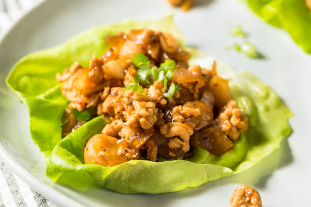 istock Homemade Ground Chicken Asian Lettuce Wraps 1346384489
