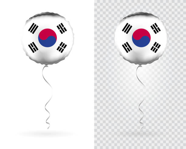 istock Balloons in Vector as South Korea National Flag 1346385722