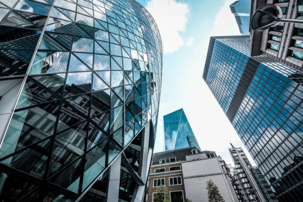 istock Low Angle View Of Different Financial District Buildings In London, UK 1346388077