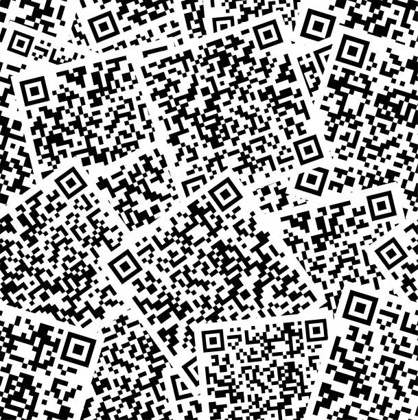 Vector illustration of seamless   black and white  code  pattern