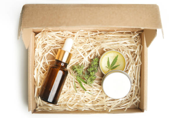 istock CBD balm and oil packed in a small box ready for delivery. 1346396040