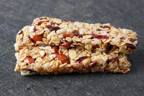 istock Almond , Raisin and oat protein bars on table 1346396311
