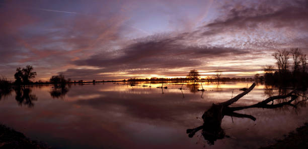 istock Colorful sunset by the Odra River 1346396969