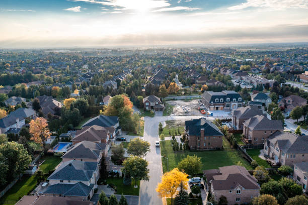 Aerial view of Residential Distratic Toronto, Canada. Woodbridge stock pictures, royalty-free photos & images