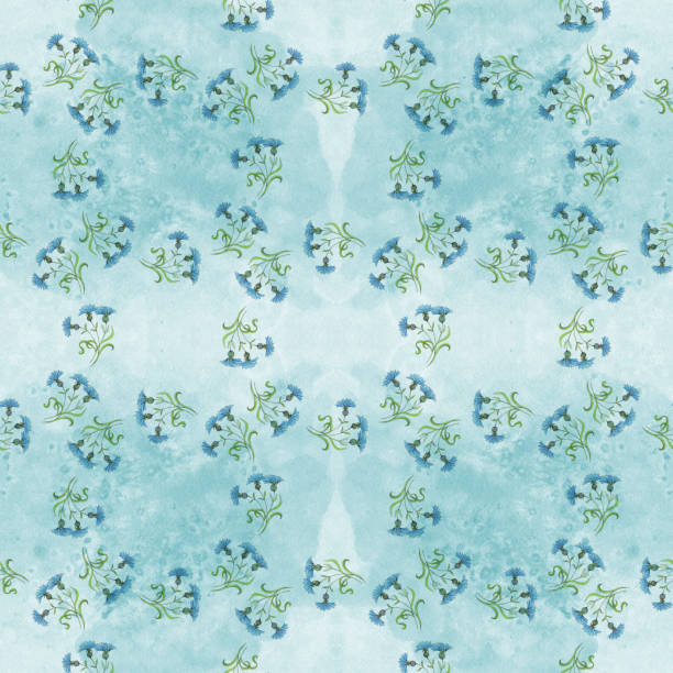 istock Seamless pattern. Composition of wildflowers on a watercolor background. Cornflowers. Use printed materials, signs, items, websites, maps, posters, postcards, packaging. 1346409185