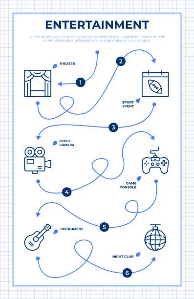 Vector illustration of Entertainment Roadmap Infographic Template