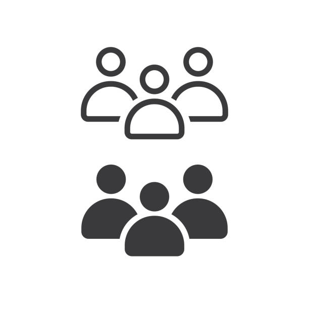 stockillustraties, clipart, cartoons en iconen met group of people or group of users or friends, vector, icon. - mensen