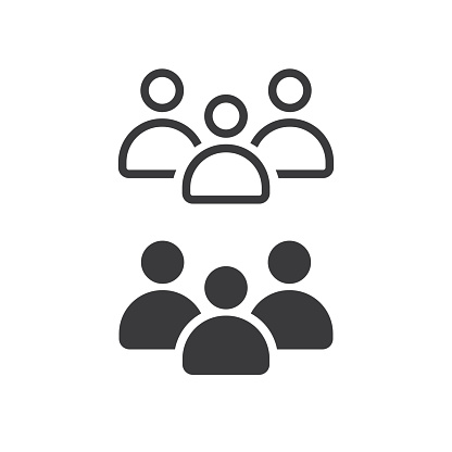 Group of people or group of users or friends, vector, icon.