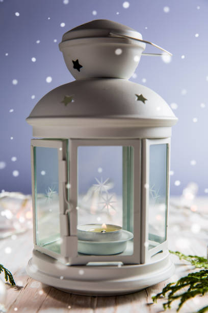 istock Christmas lantern with snowflakes, selective focus 1346414525
