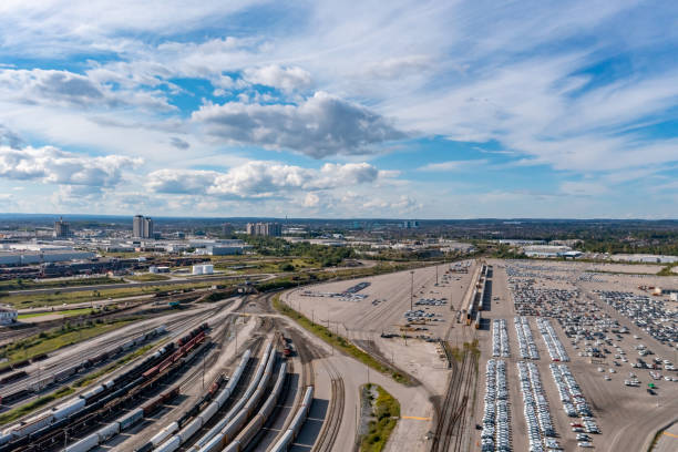 istock Aerial View of Rail Classification Yard, The MacMillan Yard, Maple, Vaughan, Canada 1346415951