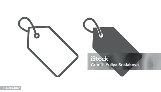 istock Price tag icon. Simple label tag icon for websites and apps. 1346416002