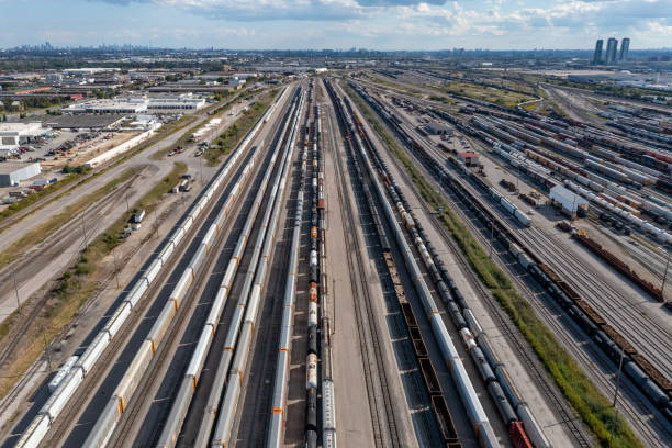 istock Aerial View of Rail Classification Yard, The MacMillan Yard, Maple, Vaughan, Canada 1346416081