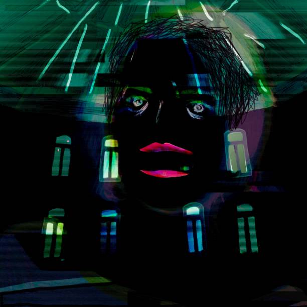 ilustrações, clipart, desenhos animados e ícones de fantasma de mulher assustadora à noite na cidade. - horor
