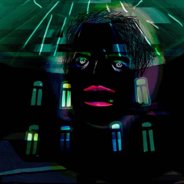 istock Scary woman ghost at night in the city. 1346418308
