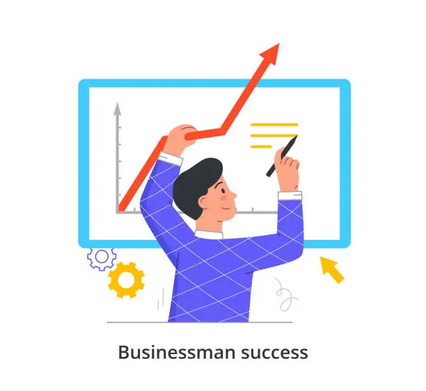 Vector illustration of Successful businessman concept