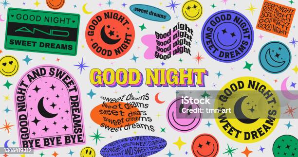 Good Nightwave Cute Retro Vapor Wave Desktop With Good Night And Sweet Dreams Message ...