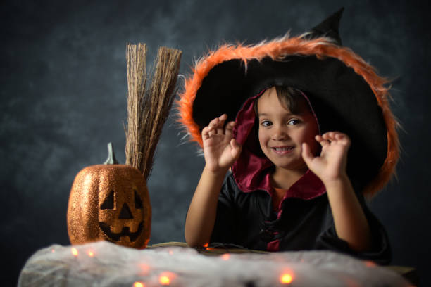 istock young child dressed as a wizard in a halloween setting 1346420069