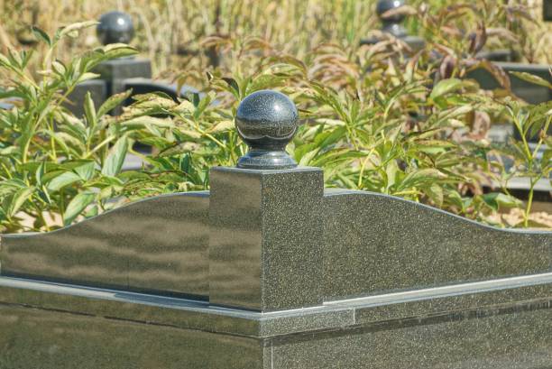 istock part of a black decorative marble barrier with a ball on granite 1346420471