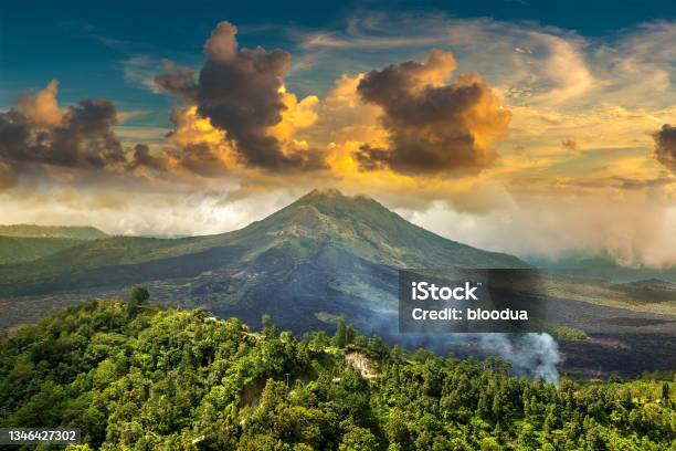 Volcano Batur On Bali Stock Photo - Download Image Now - Gunung Batur, Bali, Indonesia