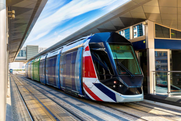 istock New modern tram in Dubai 1346430599
