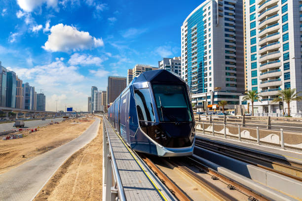 istock New modern tram in Dubai 1346431125