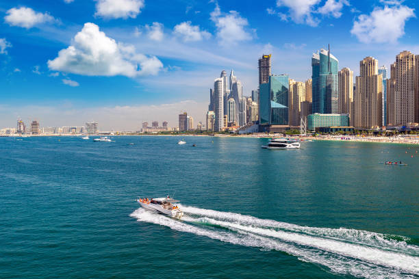 istock Dubai Marina in a sunny day 1346431143