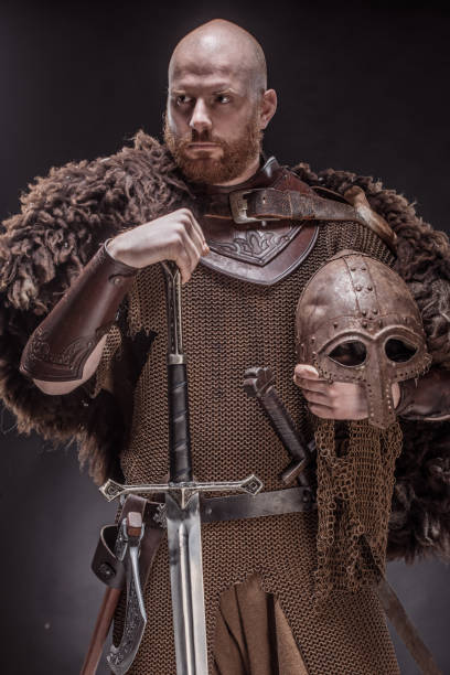 istock Bloody Viking warrior in studio shot 1346433445