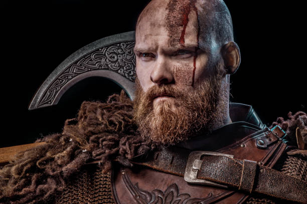 istock Bloody Viking warrior in studio shot 1346433463