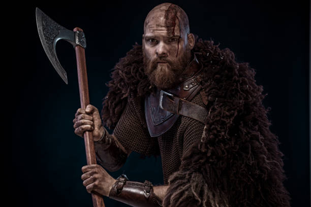 istock Bloody Viking warrior in studio shot 1346433511