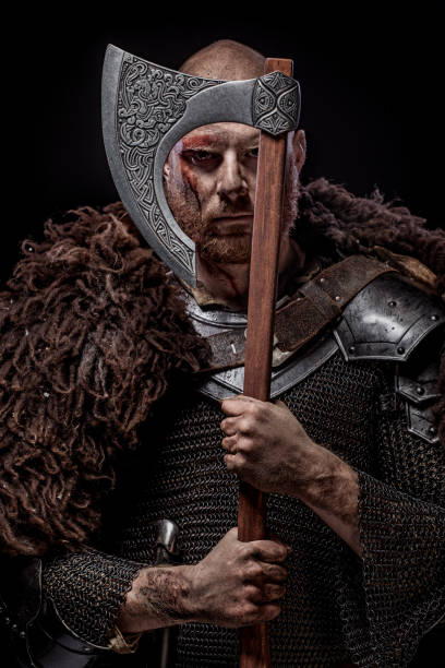 istock Bloody Viking warrior in studio shot 1346433701