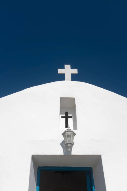 istock White Christian Orthodox Church under blue sky. 1346437081