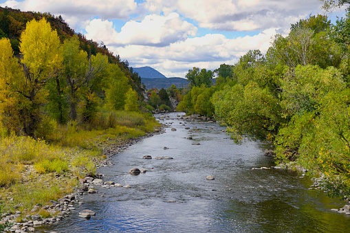 Seasonal Backdrops in Spring in Western USA Weather and Seasons Colorado River Runoff at Flood Stage Background Photo Series