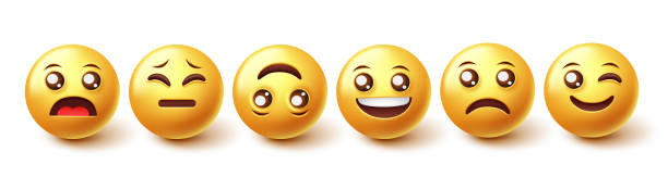 istock Emoticons emoji character vector set. Emojis emoticon characters in facial reaction emotion isolated in white background for 3d expressions design collection. 1346443742
