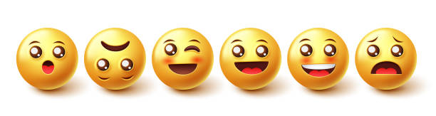istock Emojis character vector set. Emoticons 3d graphic design emoji in smiling, blushing and surprised face characters collection isolated in white background. 1346444342