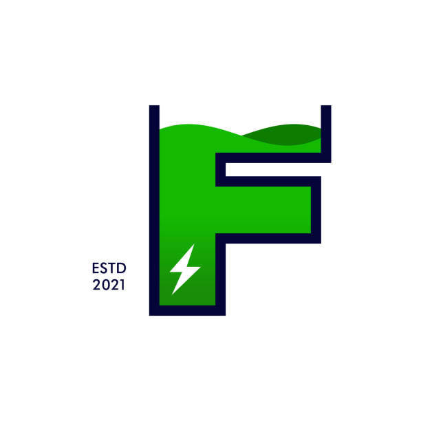 ilustrações de stock, clip art, desenhos animados e ícones de initial f battery charge. - letter f flash