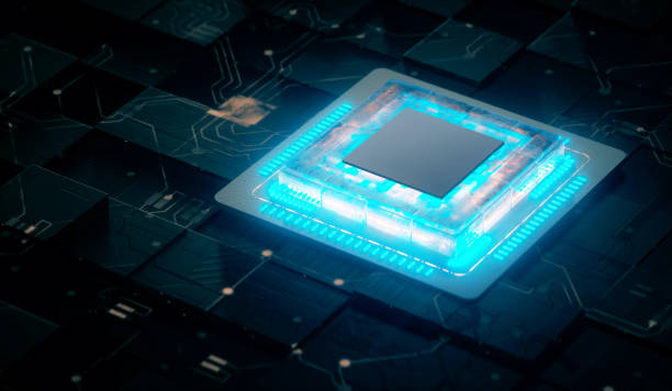 istock 3D rendering of cyberpunk AI. Circuit board. Technology background. Central Computer Processors CPU and GPU concept. Motherboard digital chip. Tech science background. Integrated communication processor. 1346448256