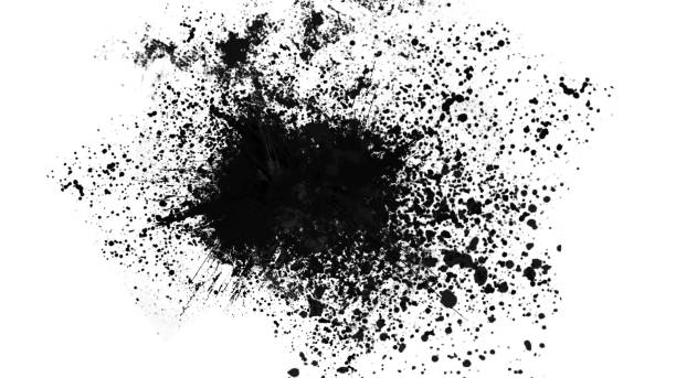 istock Graphic material of scattered black ink 1346449608