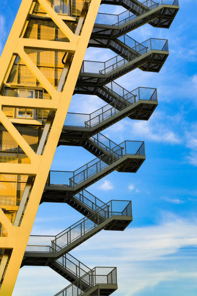 istock Fire safety stairs, aerial ladder 1346450431