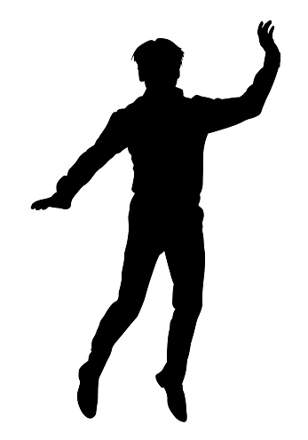 Silhouette of a man in a jump
