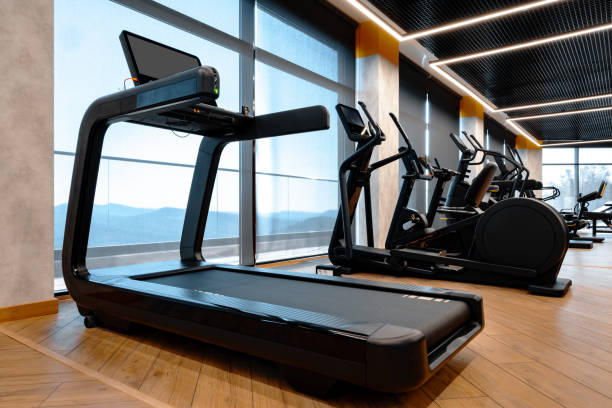 istock Studio shot of a professional treadmill in modern gym 1346451357