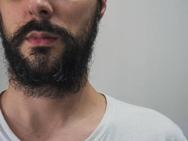 istock Man with scruffy beard from depression and copy space. Mental health problems concept 1346458652